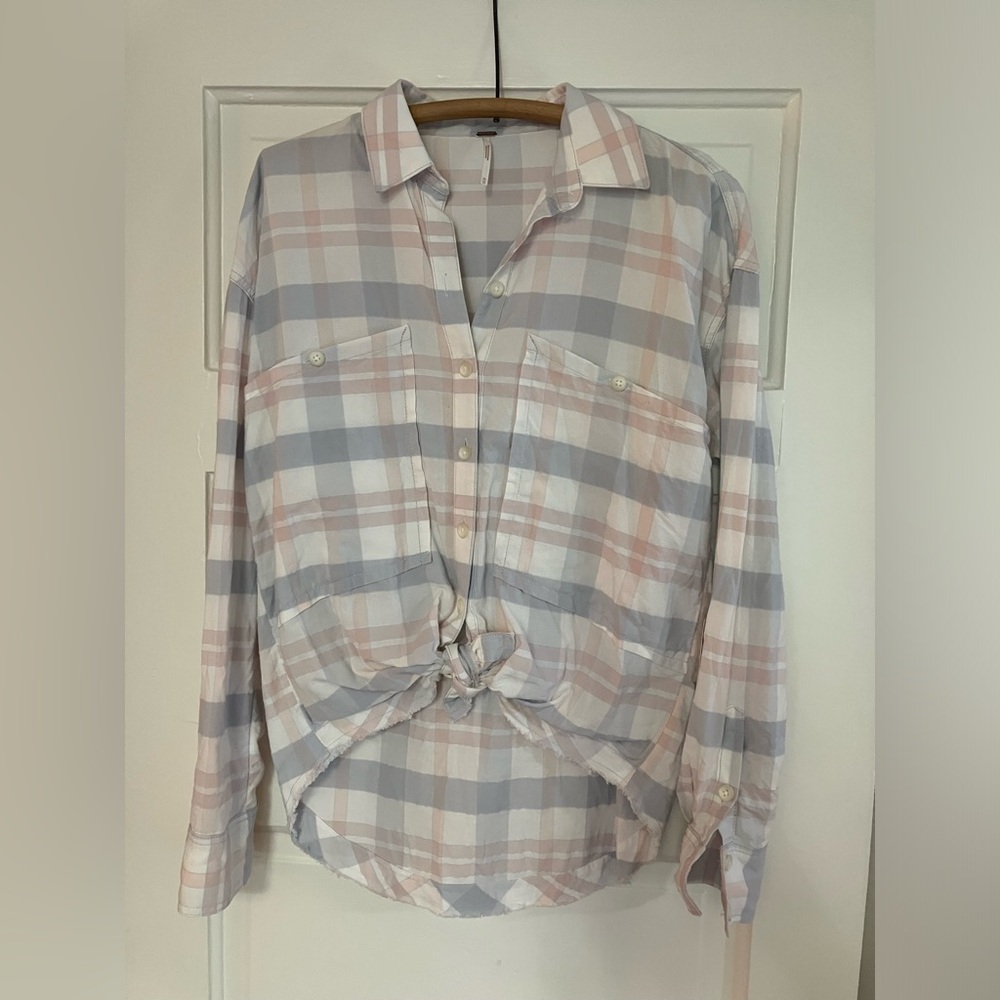 Free People Plaid Button-Up